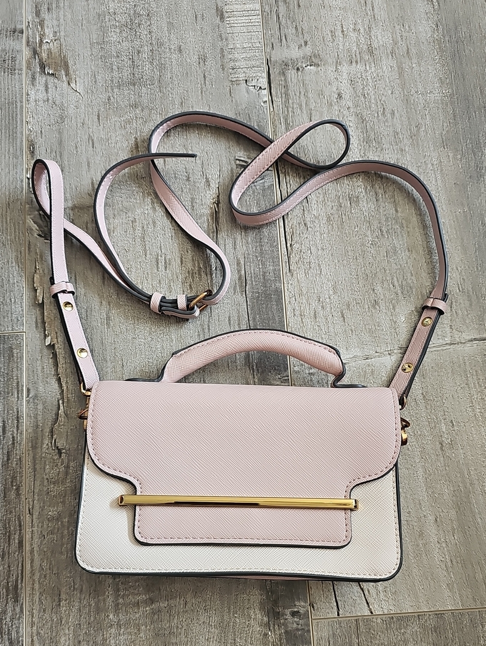 Love & Lore Women's Two-Tone Pink Crossbody Satchel